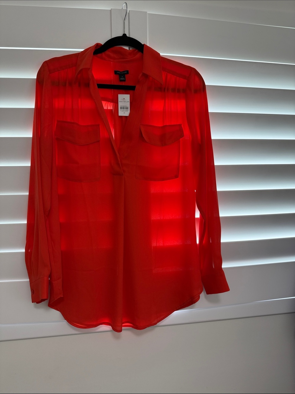 Ann Taylor Orange Camp Blouse